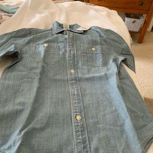 Blue denim girls long sleeve shirt